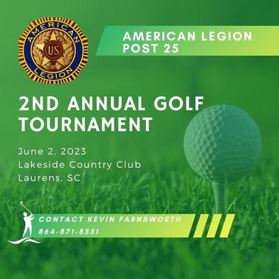 American Legion Post 25 2nd Annual Golf Tournament - Registration Open ...