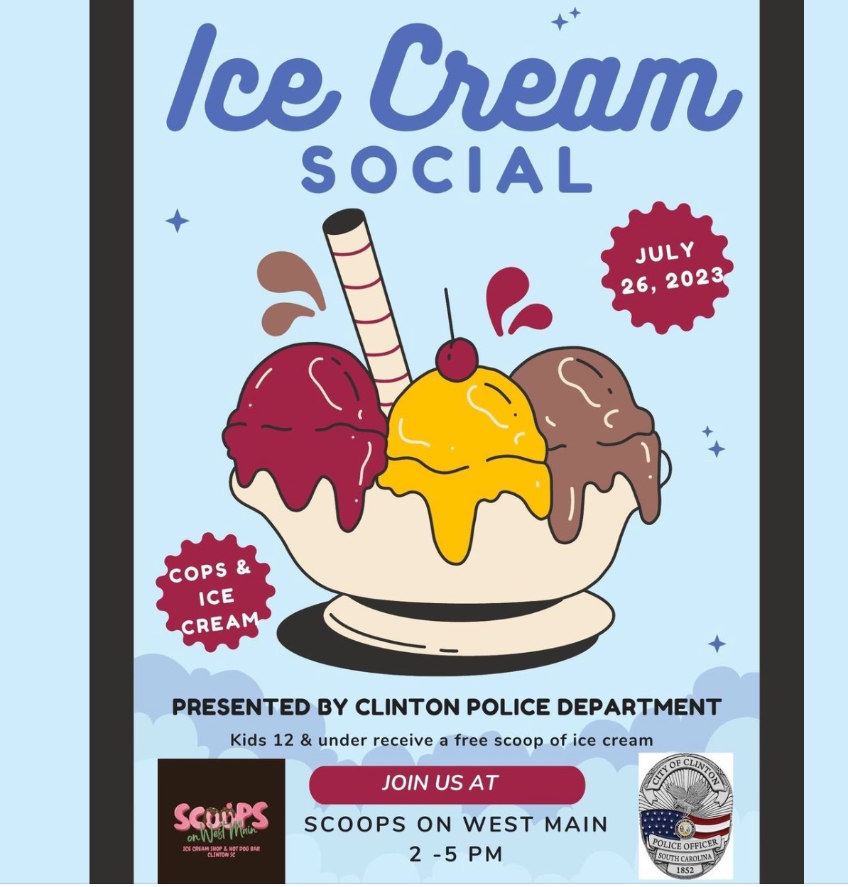 Scoops of Smiles Ice Cream with a Cop to Bring Joy to Kids in the