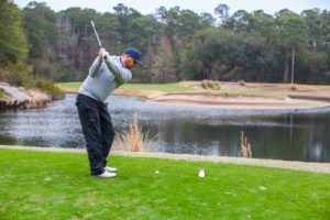 Golfer making a shot