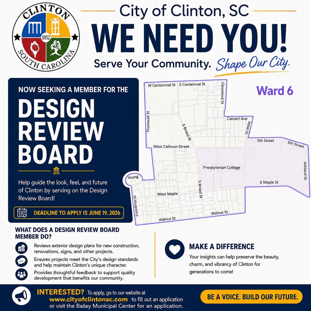 City of Clinton Seeks Ward 6 Representative for Design Review Board